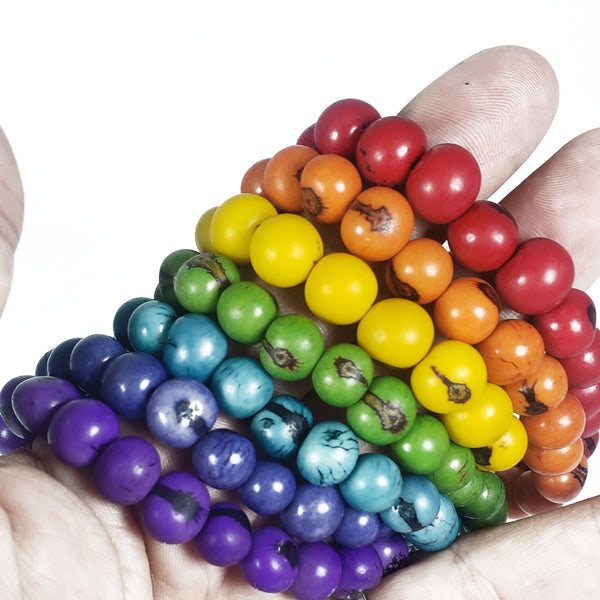 Rainbow - Chakras - Acai Seeds Bracelet Set – Rainforest Chica