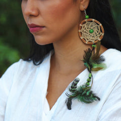 Mandala Feather Earring