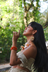 Mandala Feather Earring